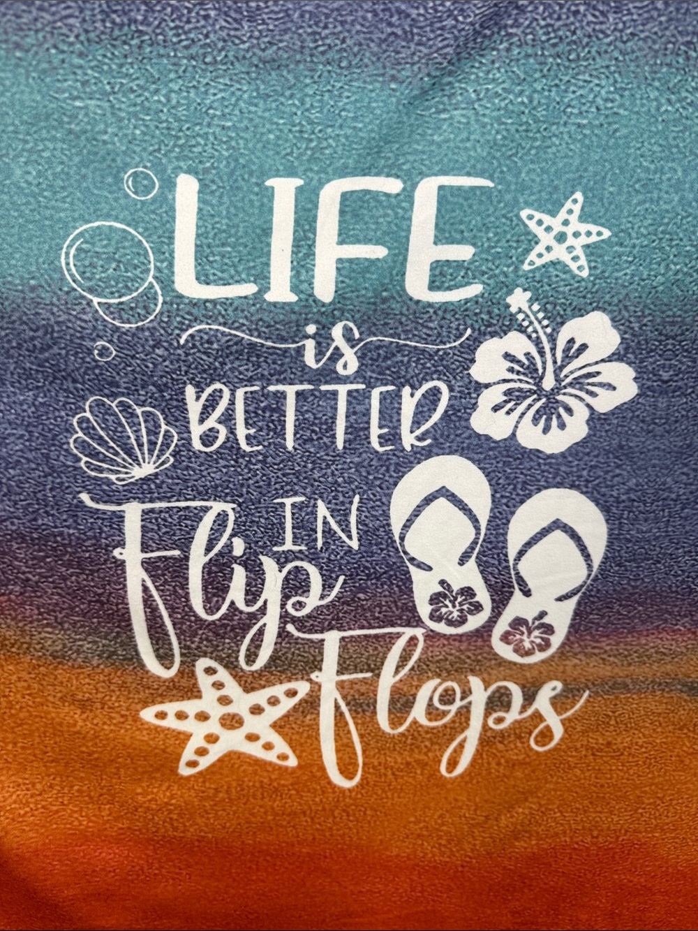 Life Is Better In Flip Flops Ombre Tank Top - Teal, Purple, Orange, Red Size 5XL - Picture 3 of 10